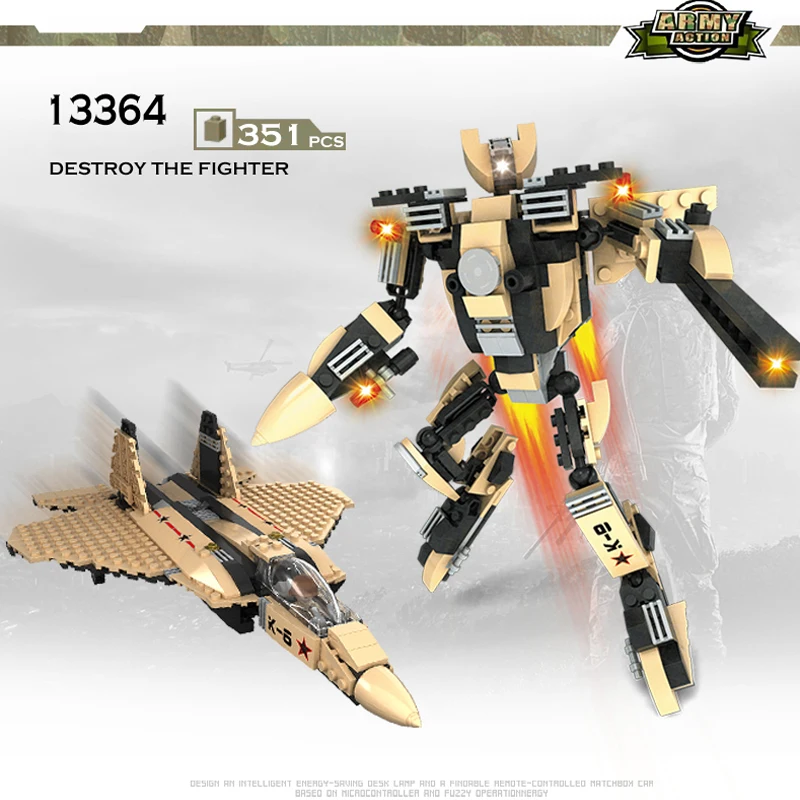 

COGO Deformation Mech Educational Building Blocks Toys For Children Kids Gifts Plane Robot Soldier Compatible Legoe