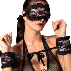 Взрослый продукт кружева с завязанными глазами наручники для сексуальных девушек пикантные игрушки