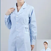 Женское медицинское пальто, одежда, медицинские услуги, Униформа, одежда для медсестер, с длинным рукавом, полиэстер, защита, лабораторные пальто, ткань, 3 цвета
