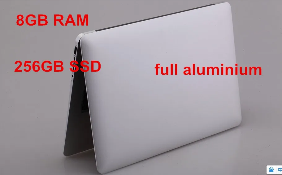 13.3" ultrabook notebook computer aluminium laptop PC 8GB RAM 256GB SSD alluminated backlit keyboard 1920*1080 HD screen 2957U