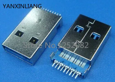 

5 pcs USB 3.0 Type-A Male 9 Pin SMD 2 Pin DIP PCB installation Plug Connector