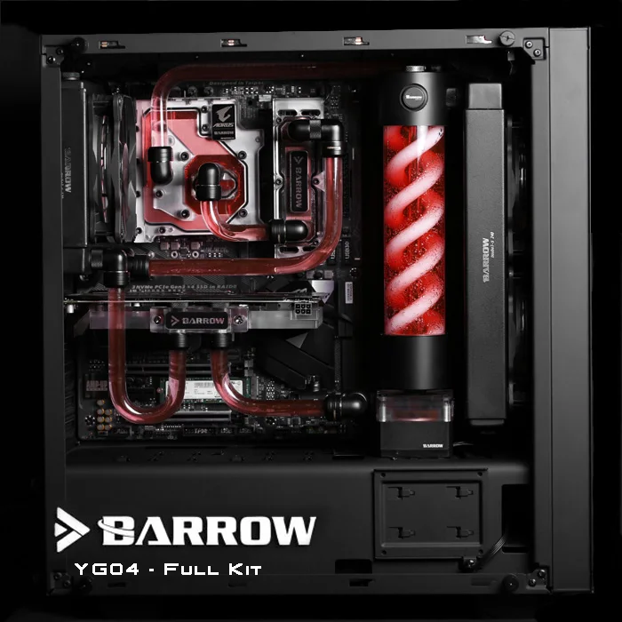 

Barrow YG04 Black Style Full Set Hardtubes Water cooling Kit, CPU+GPU block, T Virus Reservoir, RGB lighting, 240/120mm Radiator
