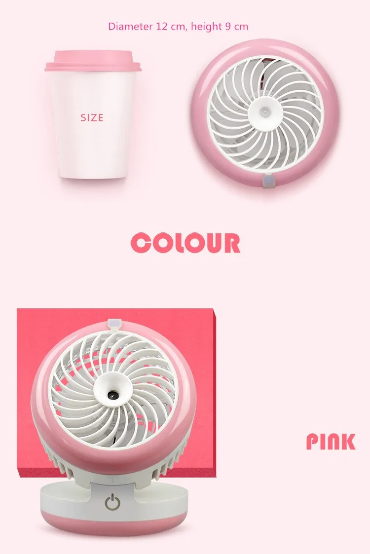 Portable USB cooling fan with spray function