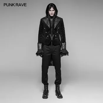 

Punk Rave Gothic Vintage Men Fashion Jacket Coat Irregular Swallow Tail Palace Men's Steage Performance Costume Windbreaker