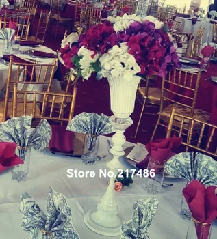 

Hot Sale tall Trumpet Shaped white Vase Flower Vases