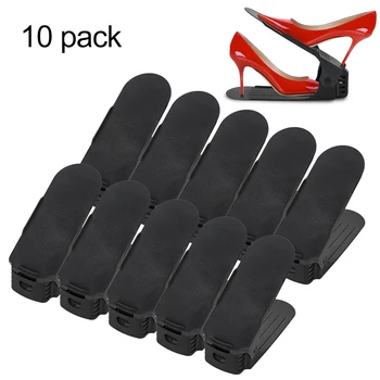 

10pcs Double Shoe Organizer Adjustable Modern Shoes Rack Shoe Storage Shelf Slot Closet Collection Convenient Shoebox