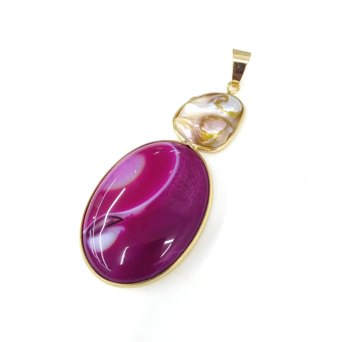 Натуральный камень Модные Агаты Подвески ожерелье кулон для самостоятельного изготовления ювелирных изделий ожерелье Размер 31x76 мм