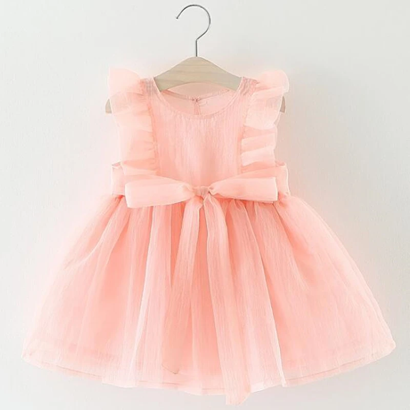 Детское платье Сетчатое платье для маленьких девочек летнее пышное платье принцессы для малышей г. Однотонная одежда для маленьких девочек, От 1 до 3 лет одежда