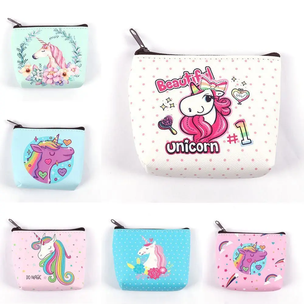 

Fashion Cartoon Unicorn Flamingo Pattern Purses Cute Girl Coin Purses Holder Kawaii Casual Coin Wallet Dollar Money Mini Bag