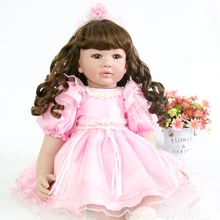 60cm Touch soft bebe Reborn doll Silicone vinyl adorable Lifelike toddler Baby toys Bonecas girl kid doll reborn menina de silic