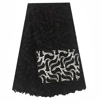 

latest nigerian laces 2016 african cord lace fabrics high quality embroidered lace fabric in black for women nice dresss HR43-36