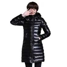 90% белая куртка-пуховик женская зимняя куртка новая теплая куртка-пуховик с капюшоном Женская Высококачественная длинная куртка-пуховик