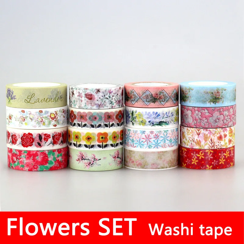 Cherry blossoms Adhesive Tape Flowers Floral set Scrapbooking Paper DIY