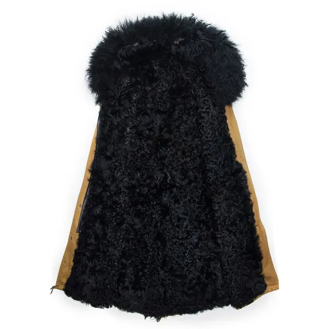 Best price at $650 Cheap Top quality winter warm yellow hooded coat men fur wool cashmere down parka fur men brand black fur jacket