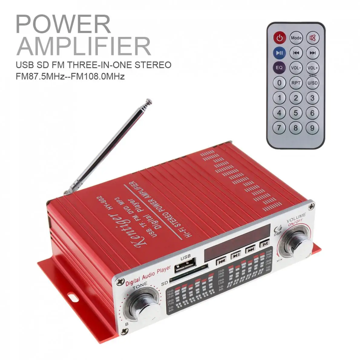 Kentiger HY 602 Hi Fi аудио плеер Автомобильный усилитель fm радио стерео Поддержка SD / USB DVD