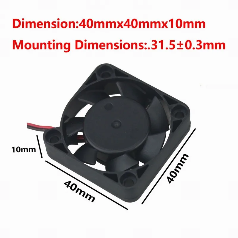 5 шт. Gdstime 15000 об./мин. 40x40x10 мм DC 12 В шариковый подшипник вентилятора охлаждения 40 мм x 10 мм 4 см радиоуправляемая модель корпус Cooler 4010 0.35A