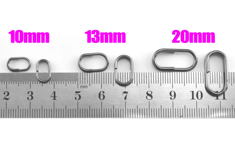 MagiDeal 100pcs Fishing Oval Split Rings Double Split Rings Length 8mm 15mm 