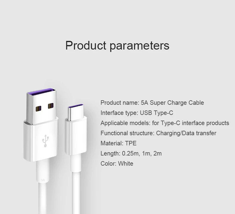 5A USB C Supercharge type C кабель для huawei P30 Pro P20 Lite mate 20 P10 USB 3,1 type-C Quick Charge 4,0 кабель для быстрой зарядки