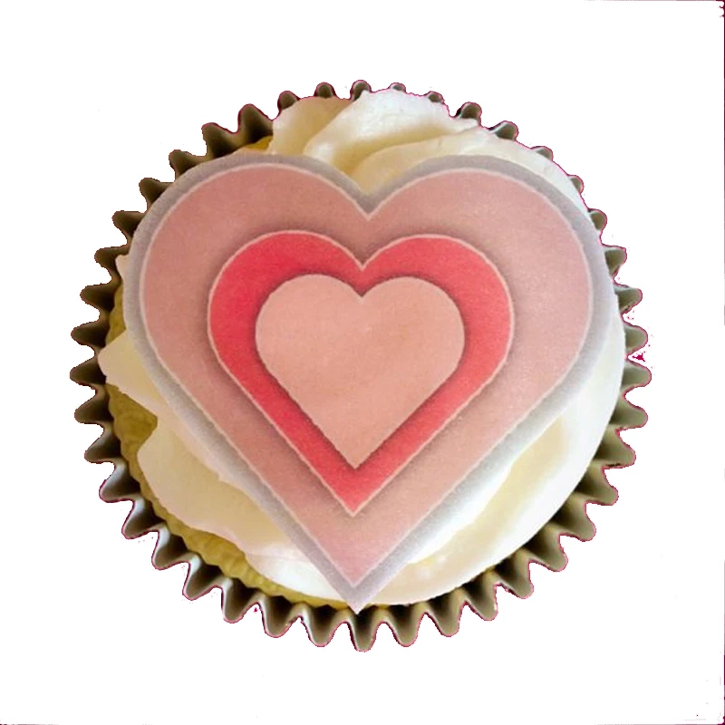 24 Heart I Love You Valentine Cupcake Fairy Cake Toppers Edible Rice Wafer Paper