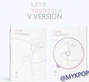 

[MYKPOP]~100% OFFICIAL ORIGINAL~KPOP BOYS Album: LOVE YOURSELF - HER, CD+Booklet+Post Card+Sticker KPOP Item SA19052803- V Version