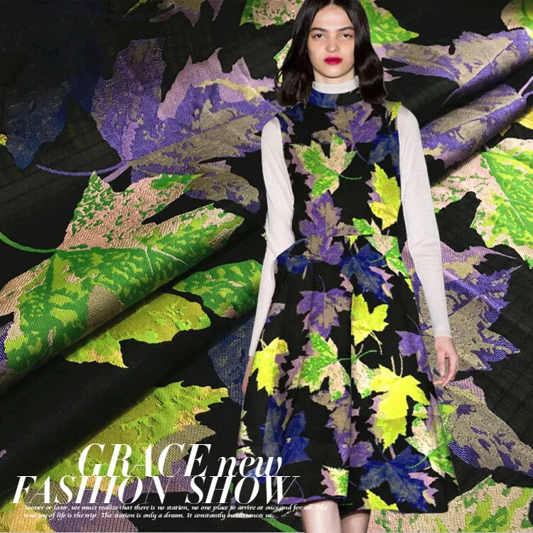 

Free Shipping! 2016 autumn jacquard brocade fabrics crisp dress fashion fabric wholesale high quality jacquard cloth