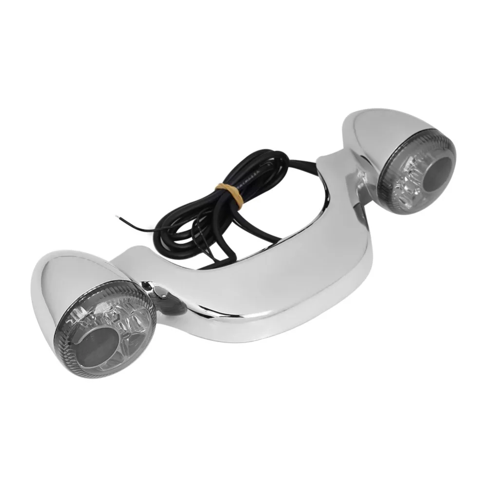  Chrome Motorcycle Smoke Rear LED Brake Light Turn Signal Bar For Harley Touring Street Road Glide 1 - 32846974155