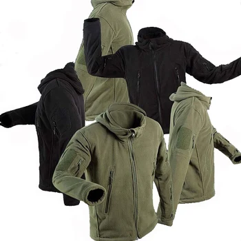 New Tactical Outdoor Soft Shell Fleece Jacket Men Army Military Thermal Hunting Clothes Camping Coat Hiking Sport Hoodie Jackets mens military army combat tactical windbreaker hiking outdoor jacket men water resistant outerwear hoodie coat hunting clothes