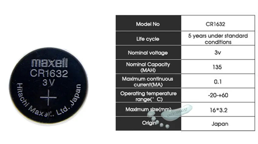 15 шт. Maxell cr1632 3 В Кнопка ячейка монета литиевые батареи для часов автомобиля игрушки BR1632 ECR1632 DL1632 KCR1632 LM1632 KL1632