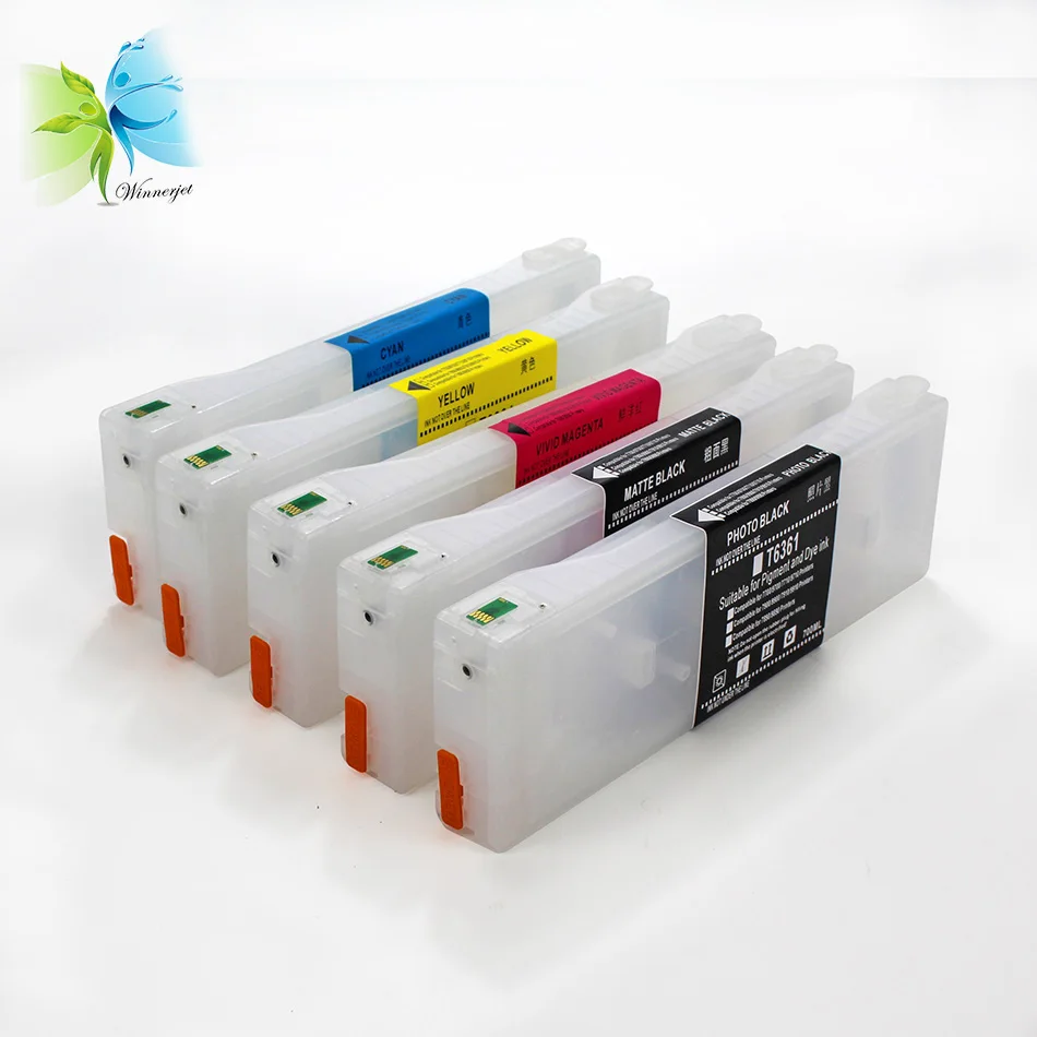For Epson 7700 9700 empty refill Ink Cartridge + Free Chip Resetter-in Ink Cartridges from