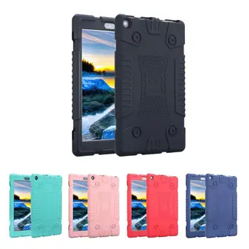 

Silicone Protective Full Coverage Cover for Amazon Kindle Fire HD8 2017 tablet PC case protector solid color