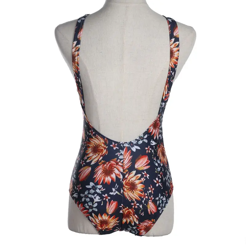 CROSS1946 Одна деталь женский купальник Винтаж закрытый монокини с низким вырезом на