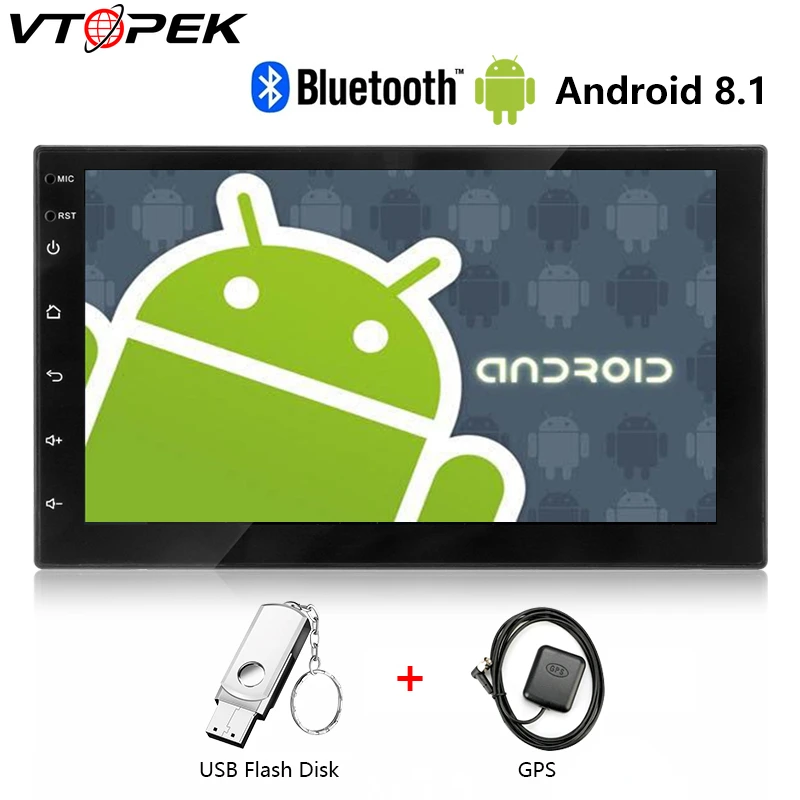 

Vtopek car radio Android 7'' HD Car Multimedia player Touch Screen GPS Navigation Bluetooth Mirror-link FM 1024*600 Rear View