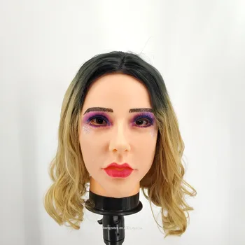 

Realistic Cosplay Costume Party Halloween Wonderful Pretty Woman Silicone Female Mask for Male Dress up
