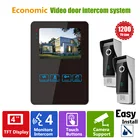 Best Price as low as $189.05 Homefong Luxury Video Door Phone Intercom System With 1200TVL Camera For Villa House 2V1 4 Inch Wired Doorbell Camera Entry Kit