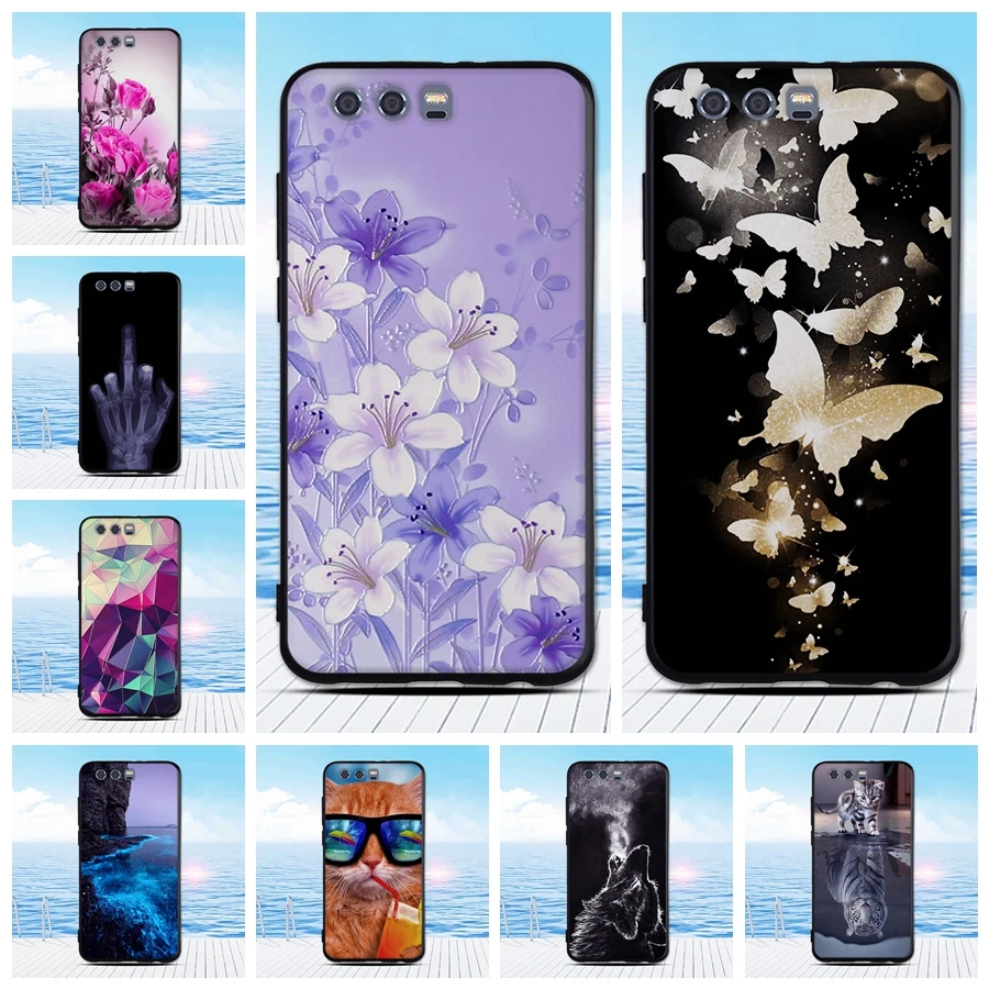 Чехол для Huawei Honor 9 чехол из мягкого ТПУ силикона крутой черный защитный Премиум