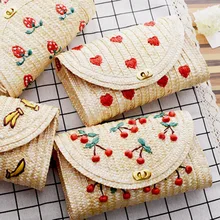 Горячая Женская Летняя мини Соломенная пляжная сумка-мессенджер через плечо сумка