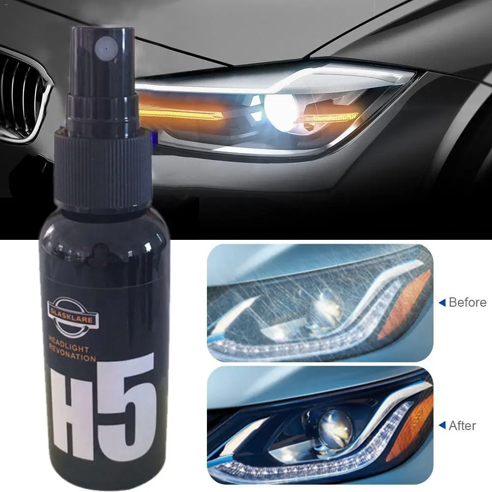 

50ML Car Cleaning Window Cleaner Car Accessories Repair Kit Headlight Agent Bright White Headlight Repair Lamp Transformation