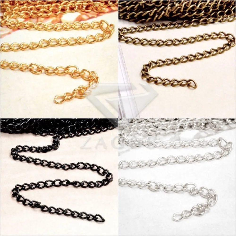 4m Iron 0.8x3x4mm Curb Unfinished Chains Craft Jewelry DIY Making Fit