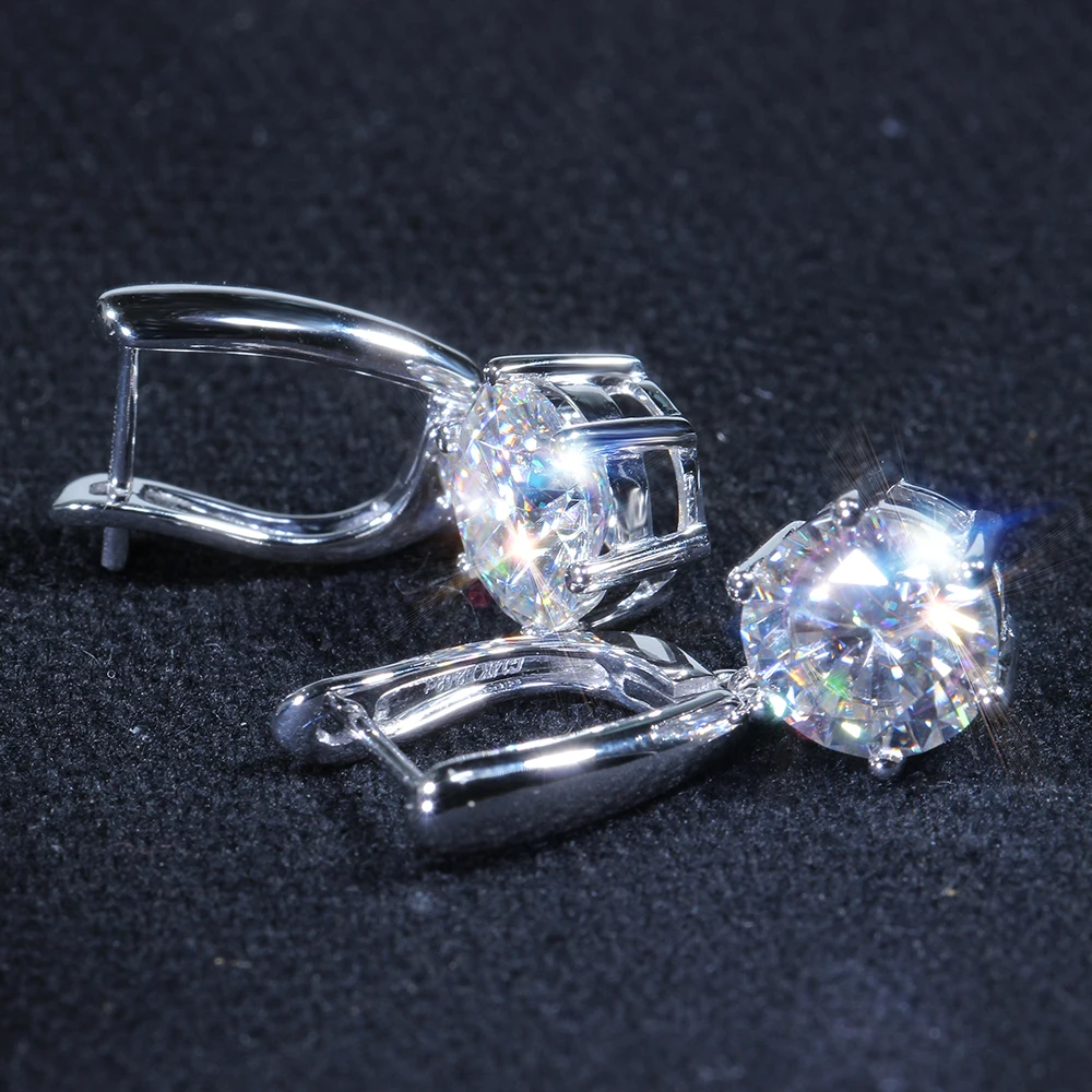 Женские классические серьги подвески из серебра 925 пробы 2CTW 6 5 мм|earrings fashion|earrings