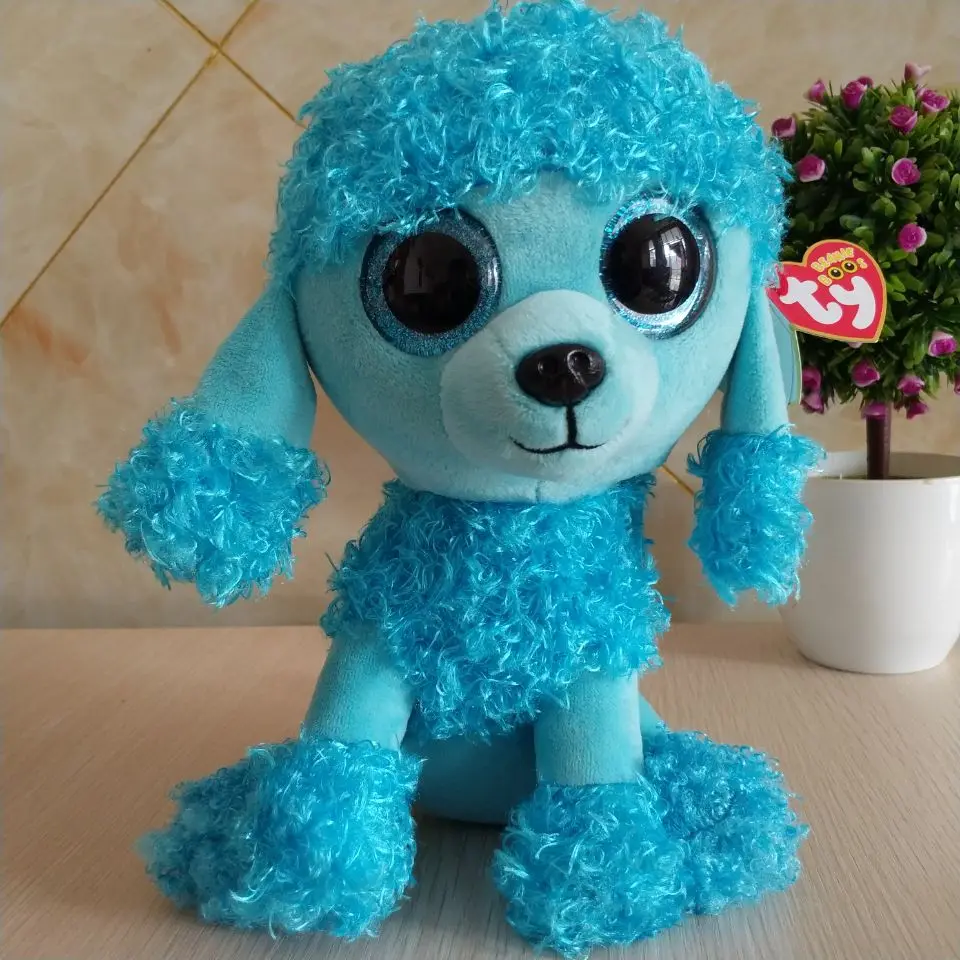 MANDY blue poodle TY BEANIE BOOS collection 25CM 10" BIG