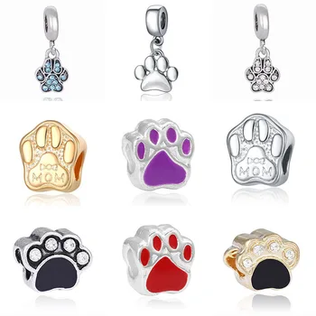 

DIY crystal footprint bracelet princess charms bijoux silver perfumes mujer originales necklace charm jewelry beads