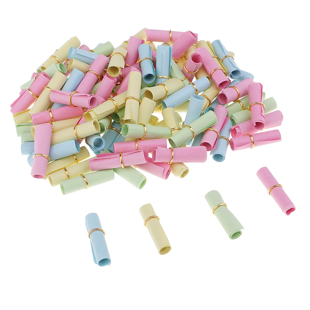 100 Pieces Wishing Paper Rolls Love Note Paper Letter Decoration Wishing Gift Love Letterhead Paper Stationery Paper