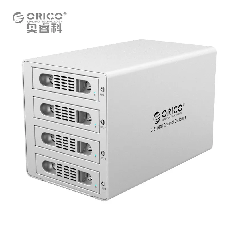 ORICO Tool Free алюминиевый 4 отсек 3,5 SATA USB3.0 и eSATA HDD внешняя док-станция RAID функция 4bay HDD Чехол