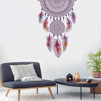 

DIY Mandala Feather Hanging Wall Sticker Cartoon Creative Living Room Wall Decoration Poster Wall Sticker Mural Art H0529