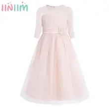 Iiniim/Vestido de festa кружевное с рукавом до локтя платье с цветочным узором для девочек выпускного вечера; платья принцессы; платье для дня рождения или свадьбы; платье подружки невесты; платье на лето Платья для вечеринок