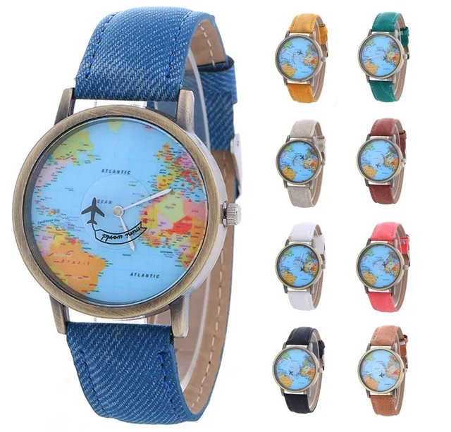

2019 luxury brand fashion world globe men women luxury casual leather strap quartz watch monter horloges mannen relogio feminino