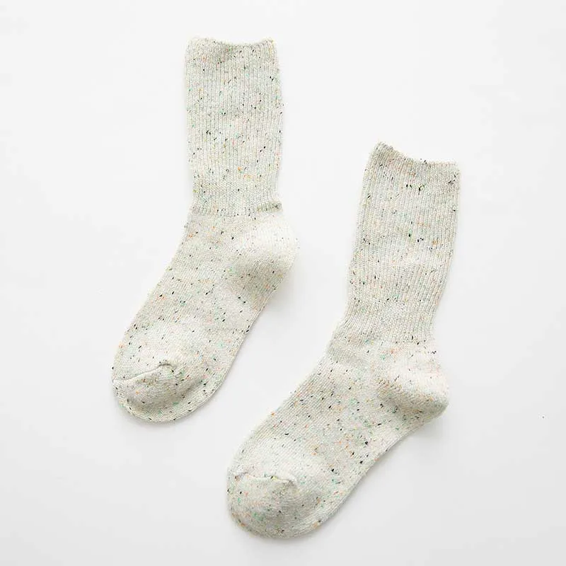 Осенне-зимние теплые хлопковые креативные носки женские Высококачественная пряжа длинные носки однотонные женские носки Mujer