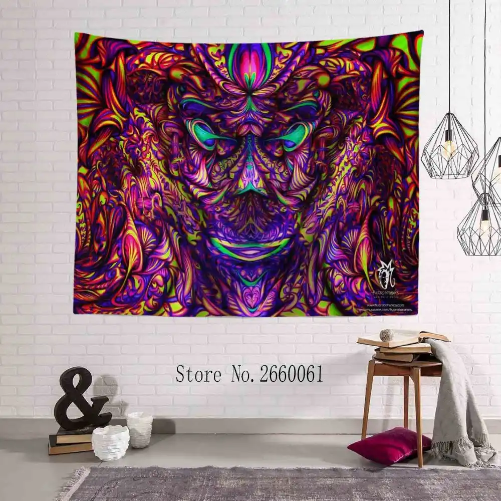 Nuevo Hd Psicodelico Trippy Monster Tapiz Hd Colgante Mantel De