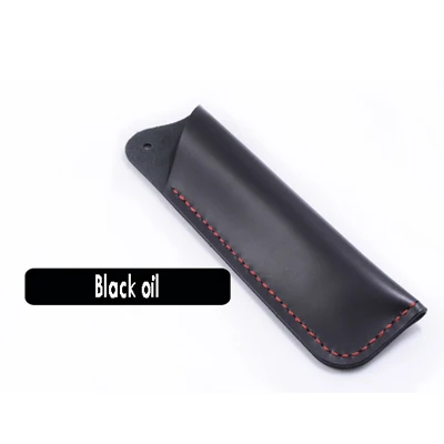 Креативный кожаный чехол для карандашей, мини-сумка для ручек, маленький кожаный чехол для карандашей, школьные и офисные принадлежности, пенал - Цвет: black oil