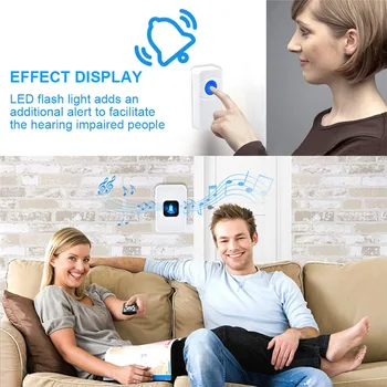 

New Home Welcome Doorbell Intelligent Wireless Doorbell Long Distance One For Two Us Plug